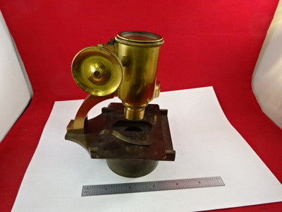 Antique Brass Rare Microscope Part Lens Tubus Stage Optics