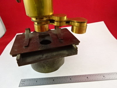 Antique Brass Rare Microscope Part Lens Tubus Stage Optics