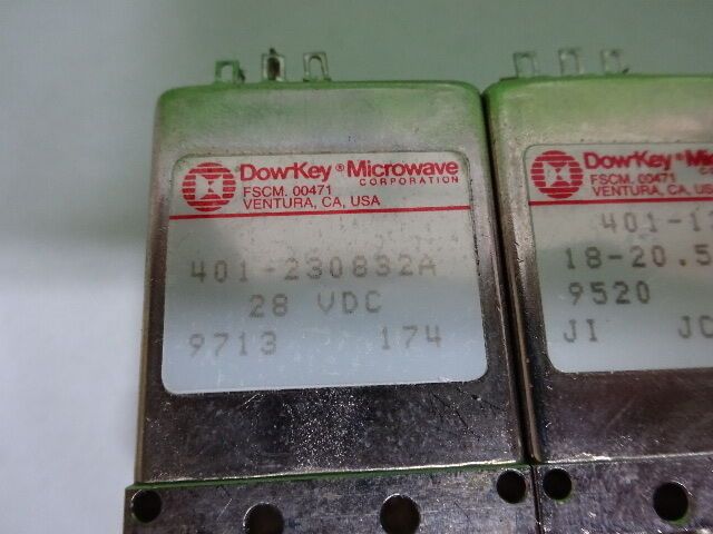 LOT 2 EA SWITCHES DOWKEY  RF MICROWAVE FREQUENCY AS IS #4B-A-14