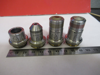 LOT AO AMERICAN SPENCER OBJECTIVES OPTICS MICROSCOPE PART AS PICTURED S4-B-77