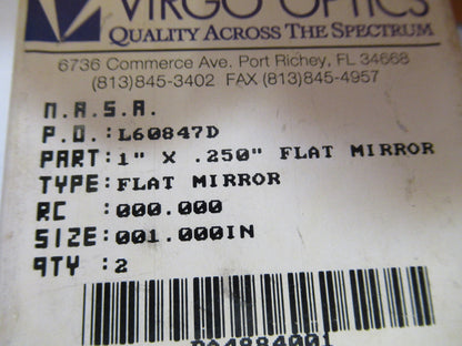 OPTICAL ex-NASA COATED LENS  PAIR  PRO LASER OPTICS AS PICTURED Y4-A-82