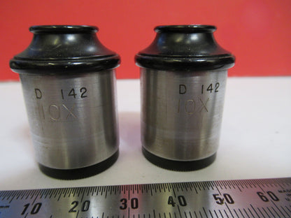 PAIR ANTIQUE SPENCER 10X WF EYEPIECE OCULAR MICROSCOPE PART As Pictured V7-A-28