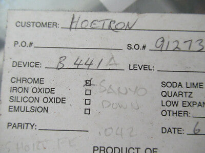 COLLECTABLE PHOTOMASK HOETRON ELECTRONIC COMPONENTS RARE AS PICTURED &F5-A-119
