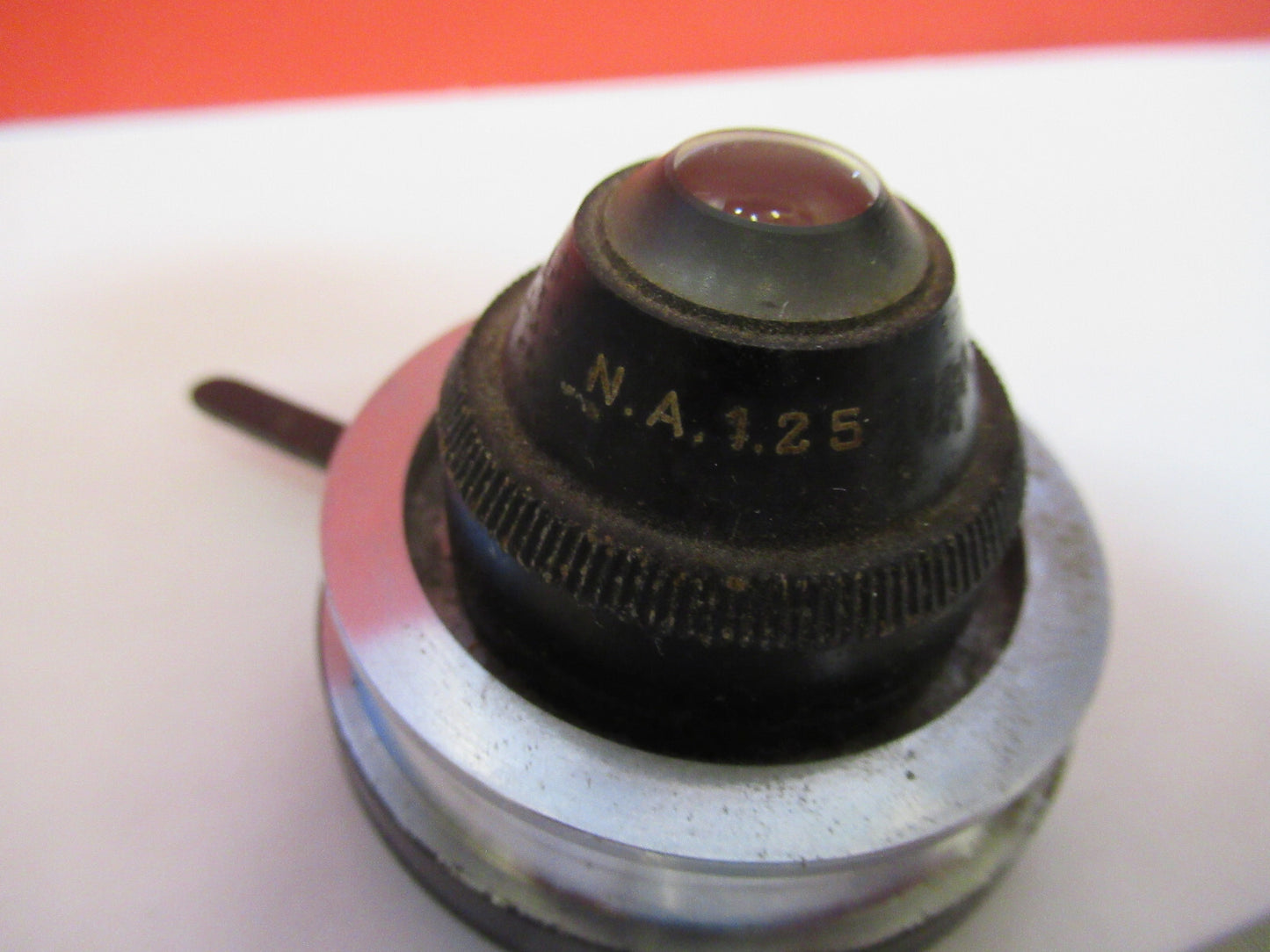 AO SPENCER ANTIQUE CONDENSER + IRIS OPTICS MICROSCOPE PART AS PICTURED T7-A-27