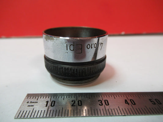 WILD HEERBRUGG SWISS OBJECTIVE EPI 4X LENS MICROSCOPE PART AS PICTURED V7-A-84
