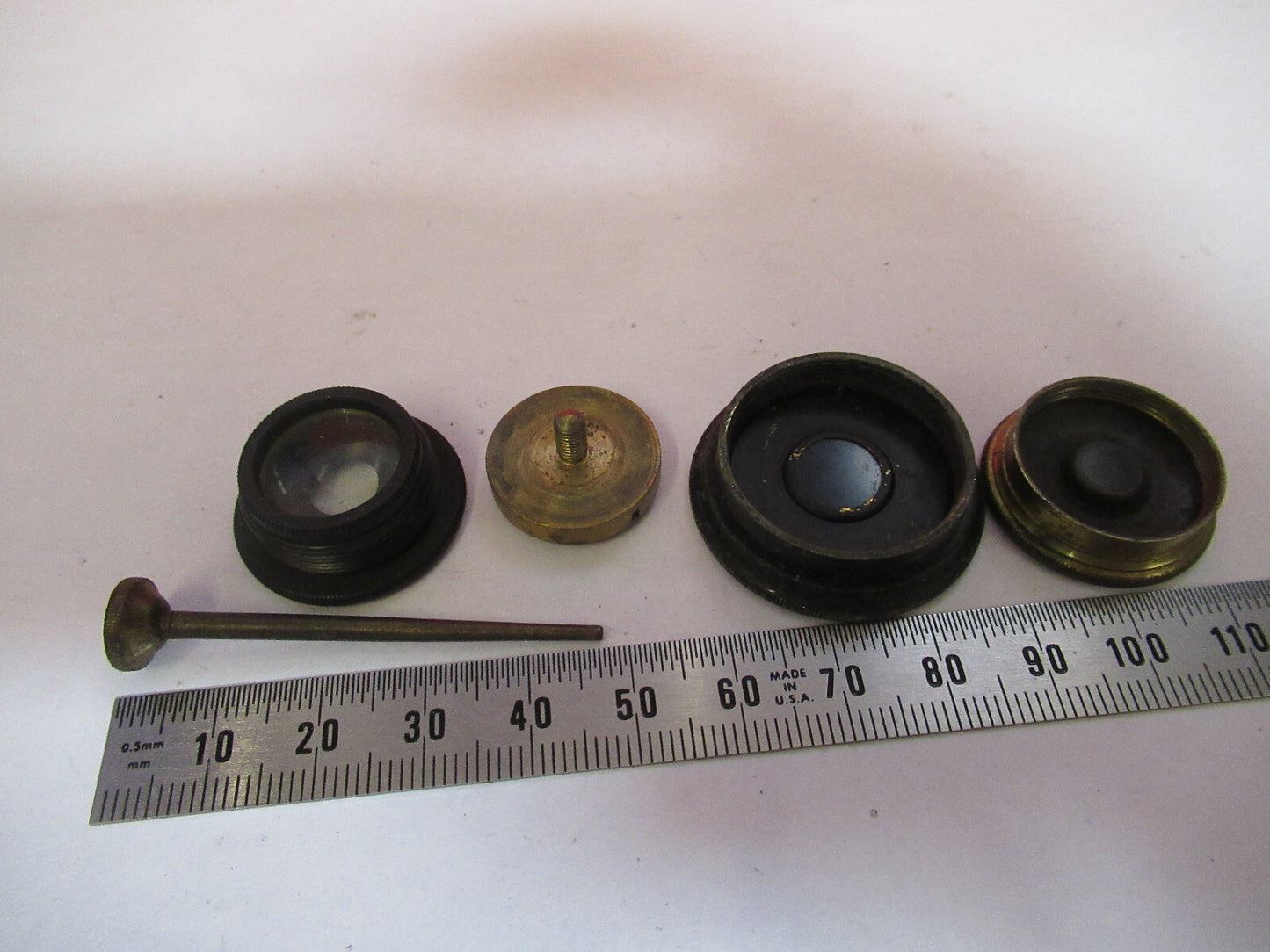 ANTIQUE BRASS LOT VERY OLD SCOPES MICROSCOPE PART AS PICTURED S3-B-08