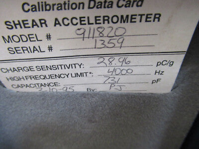 PCB PIEZOTRONICS LDS 28 pC/g CHARGE MODE ACCELEROMETER VIBRATION &H6-A-07