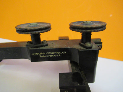 ANTIQUE XY CLIPS BAUSCH LOMB STAGE MICROSCOPE PART AS PICTURED Y4-A-120