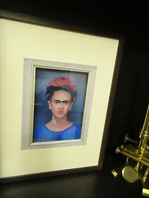 FRIDA KAHLO MEXICAN SELF-PORTRAIT 1945 REPRODUCTION FRAMED NICE HOME DECOR #LOB4