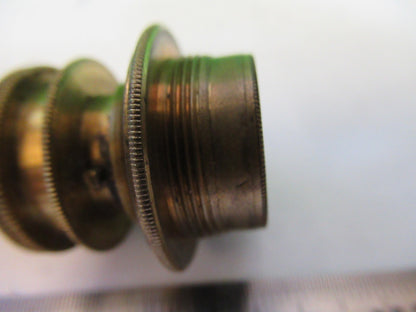 ANTIQUE BRASS OBJECTIVE LENS OPTIC UK LONDON MICROSCOPE PART AS PICTURED Y3-B-05