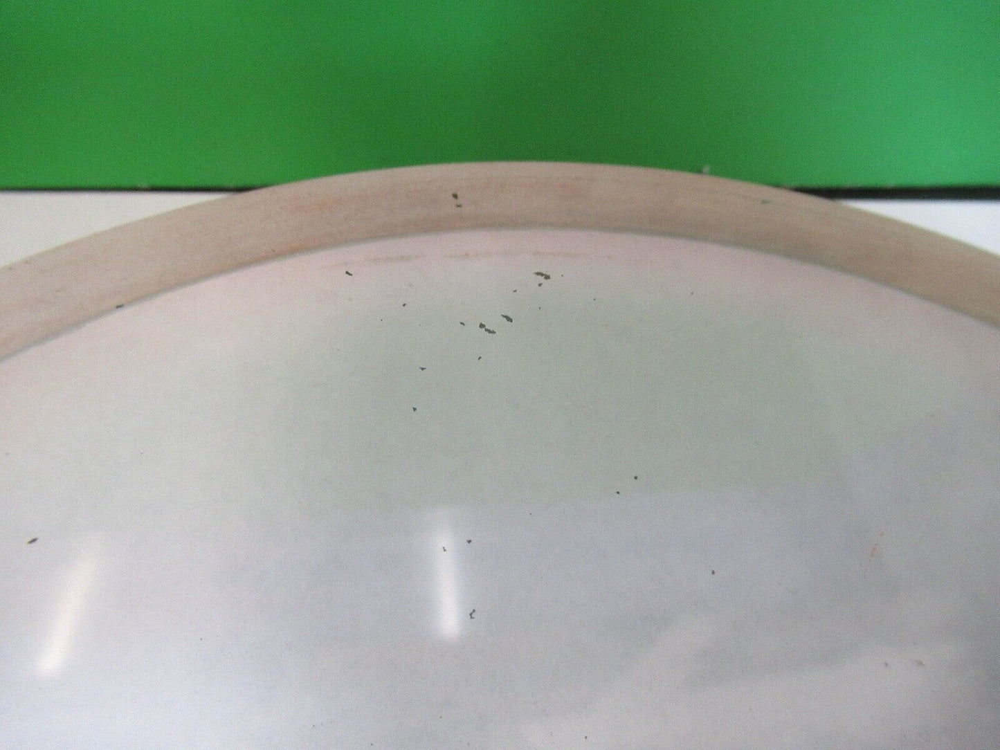 HUGE GLASS FLAT WINDOW THICK WITH HOLE FOR LASER OPTICS AS PICTURED 18-FT-05