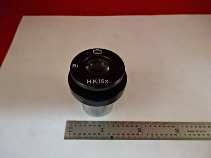 MICROSCOPE PART EYEPIECE OCULAR UNKNOWN MAKER H.K. 15X OPTICS AS IS #M2-B-67