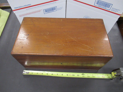 ANTIQUE WOOD CABINET EMPTY HENRY CROUCH UK MICROSCOPE PART ta-5