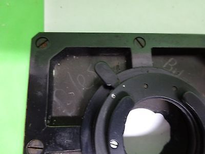 MICROSCOPE PART VINTAGE BRASS STAGE TABLE + IRIS LEITZ GERMANY AS IS BIN#72-11