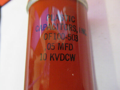 PLASTIC CAPACITOR HIGH VOLTAGE 0.05 MFD 10 KVDCW  ELECTRIC AS PICTURED 8Y-A-33