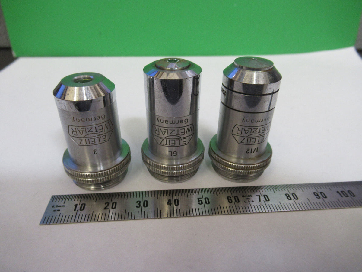 Lot Objectives Lenses Ernst Leitz Germany Microscope Part