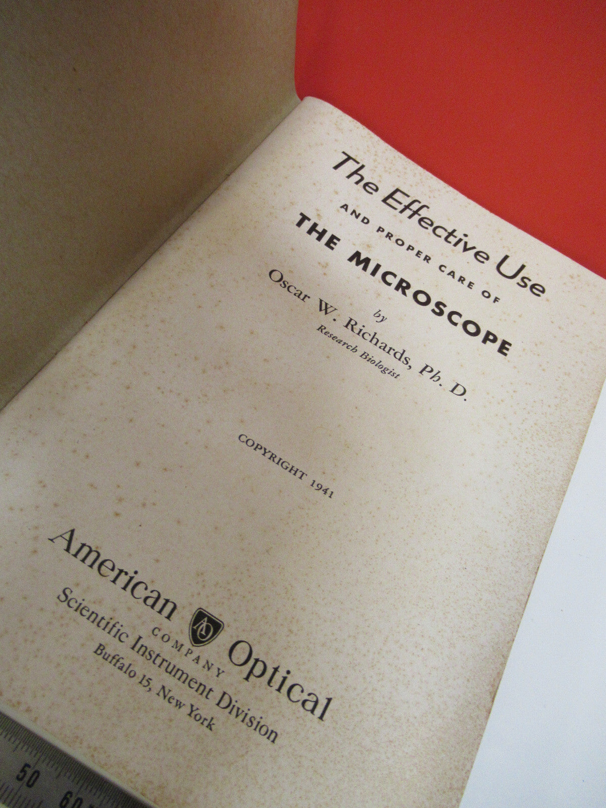 American Optical Co. Spencer Lens Co. Booklet 1941 Antique Microscope Part