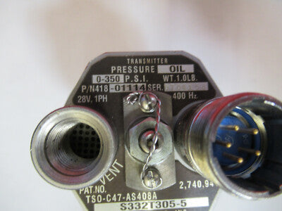 FOR PARTS TRANSMITTER 418- 01114 AIRCRAFT PRESSURE OIL AS PICTURED &100-A-35