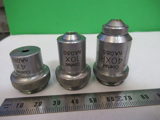 Lot Unitron Japan Objective 4X 10X 40X Lens Microscope Part