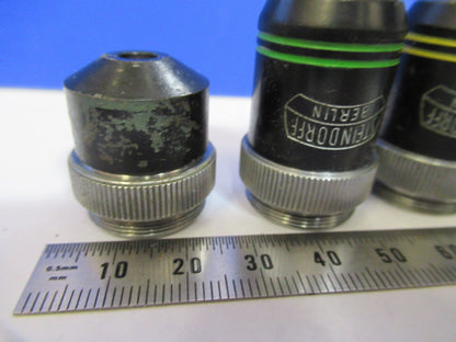 Lot Objectives Lenses Steindorff Optics Microscope Part