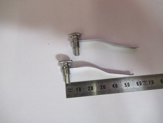 BAUSCH LOMB PAIR CLIPS STAGE MICROSCOPE PART AS PICTURED  S3-B-66