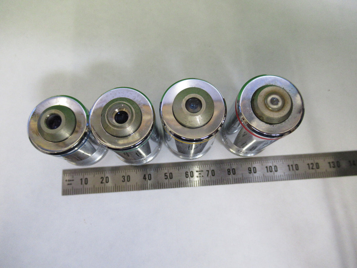 LOT 4ea OBJECTIVE BAUSCH LOMB INDUSTRIAL MICROSCOPE PART AS PICTURED X6-A-105
