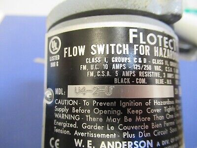 FLOTEC FLOW SWITCH for HAZARDOUS LOCATIONS INDUSTRIAL CONTROL AS PICTURED 9-A-16