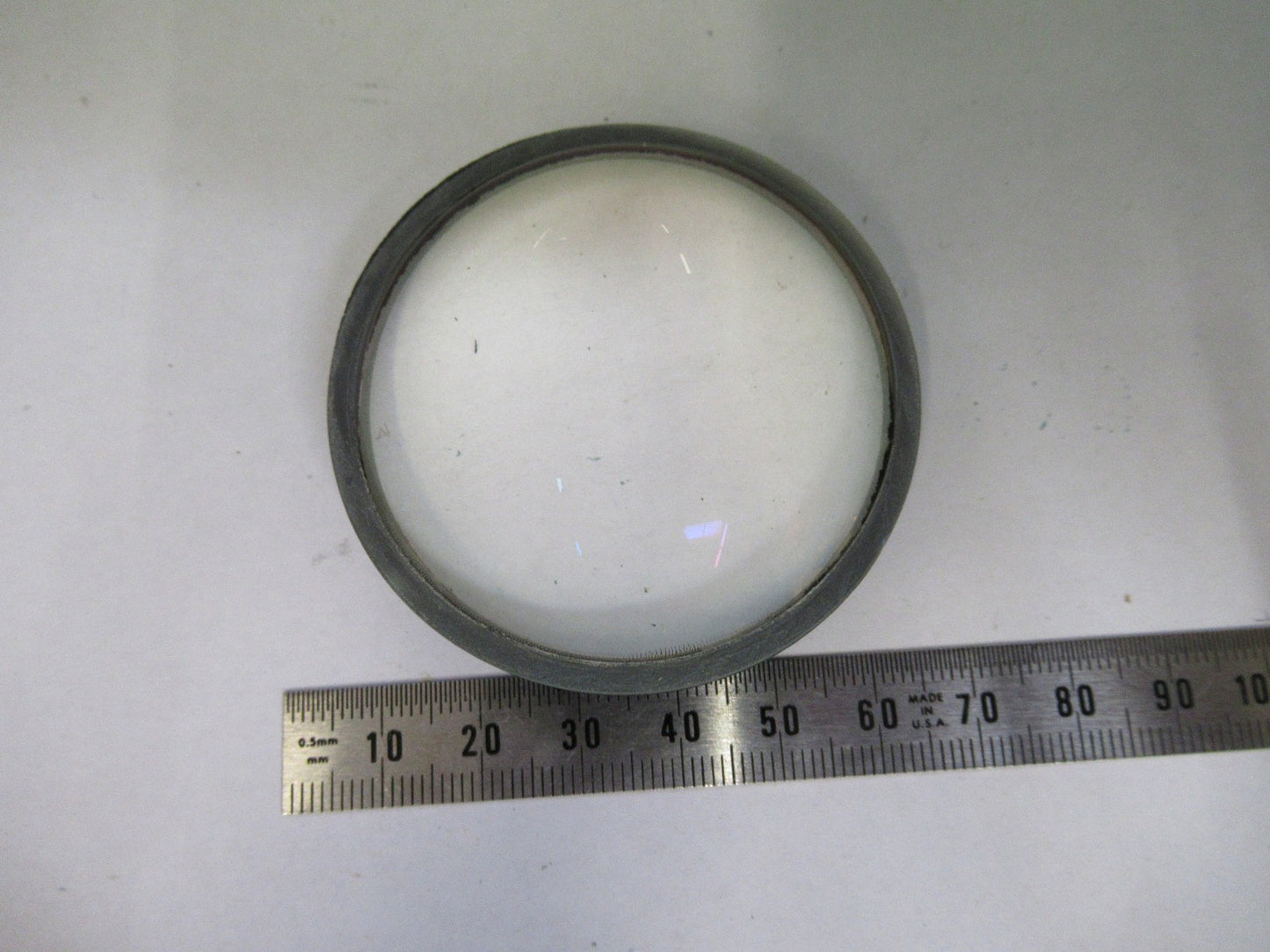 OPTICAL HIGH CONVEX CONCAVE LENS THICK GLASS MIL SPEC OPTICS AS PICTURED V3-A-40