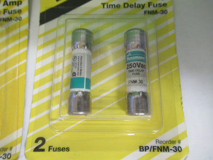 LOT 4 pcs BUSSMANN FUSES TIME DELAY 30 AMPS AS PICTURED T6-B-16