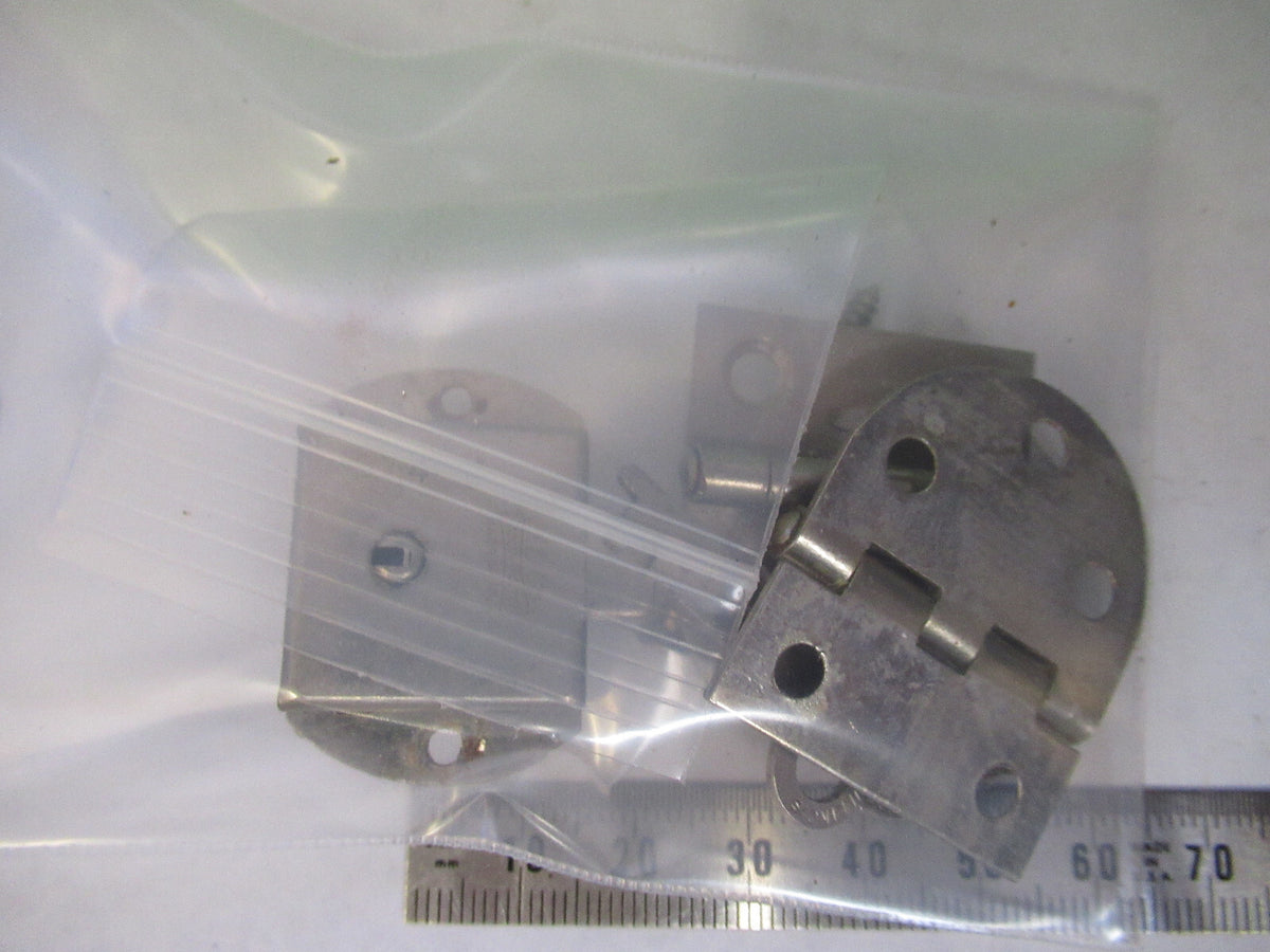 BAUSCH LOMB LOCK HINGES + KEY for wood cabinet MICROSCOPE PART AS PIC X2-A-03