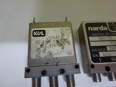 RF FREQUENCY MICROWAVE NARDA + K&L COAXIAL SWITCH LOT AS IS BIN#X1-11
