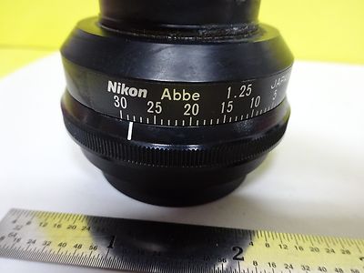 MICROSCOPE PART SUBSTAGE CONDENSER ABBE + IRIS NIKON JAPAN AS IS BIN#X7-20