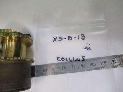 ANTIQUE BRASS OCULAR EYEPIECE LENS COLLINS LONDON UK MICROSCOPE PART X3-B-13