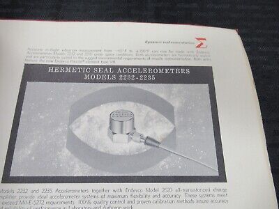 ENDEVCO VINTAGE INSTRUCTIONS MANUAL ACCELEROMETER 2200 AS PICTURED &50-FT-06