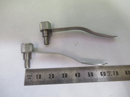 BAUSCH LOMB PAIR CLIPS STAGE MICROSCOPE PART AS PICTURED  T3-B-46