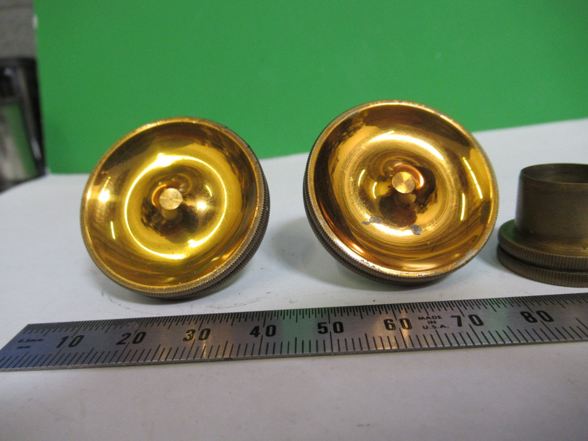 ANTIQUE SPENCER AO SET OF BRASS KNOBS MICROSCOPE PART AS PICTURED T5-A-67