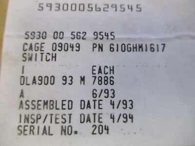Aircraft Pressure Switch Ccs Custom Control Solar 31296-3