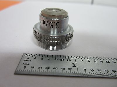 MIKROSKOPTEIL OBJEKTIV LEITZ DEUTSCHLAND 3.5X OPTIK WIE BESEHEN BIN#K2-20