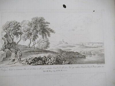 ANTIQUE ETCHING ITALIA ROME CIRCA 1810 GASPARD DUGHET PIETRO PARBONI AS PIC x
