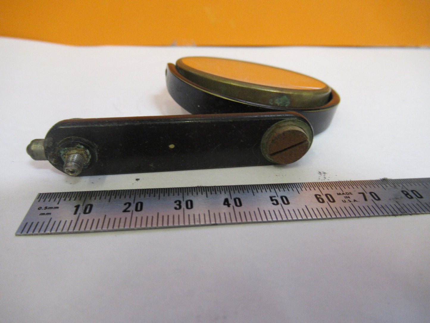 ANTIQUE BAUSCH LOMB MIRROR ASSEMBLY MICROSCOPE PART AS PICTURED S4-B-30