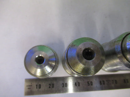 LOT 4 EA MICROSCOPE OBJECTIVE LENSES LEITZ 3.5X 10X 40X 100X OPTICS #P8-B-29