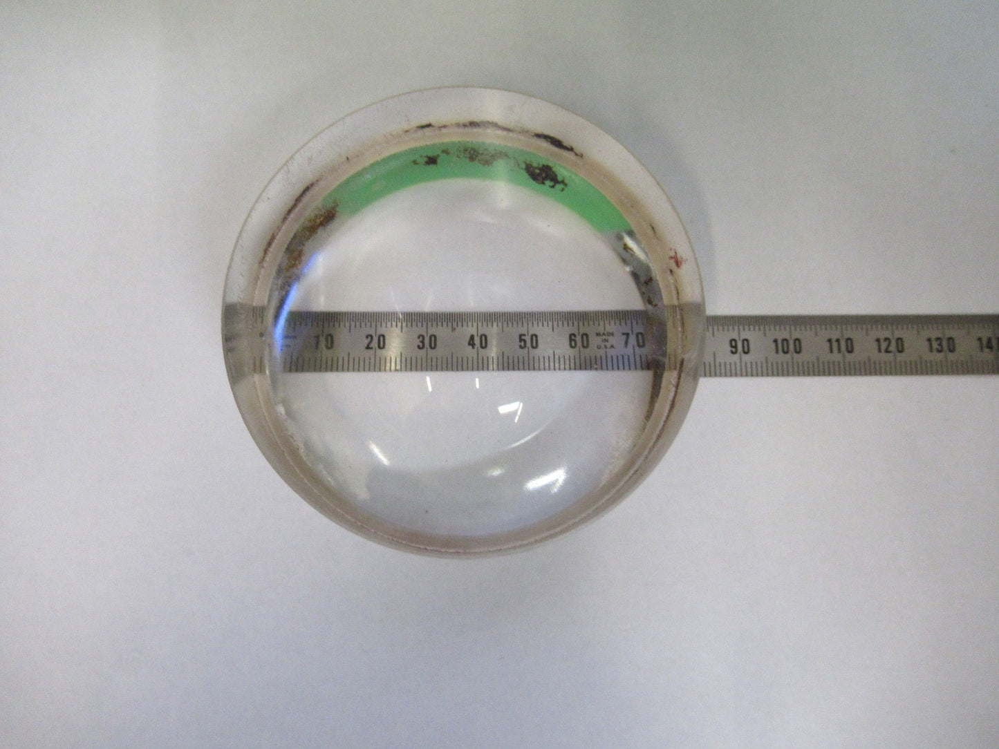 HUGE OPTICAL PLANO CONCAVE RARE GLASS MIL SPEC OPTICS AS PICTURED V3-A-02