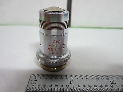 MICROSCOPE AO AMERICAN OBJECTIVE SPENCER 100X INFINITY OPTICS AS IS BIN#S2-40