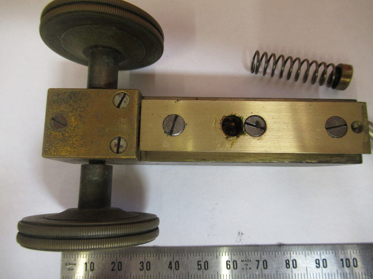 ANTIQUE BAUSCH LOMB STAGE BRASS ASSEMBLY MICROSCOPE PART AS PICTURED S4-B-31