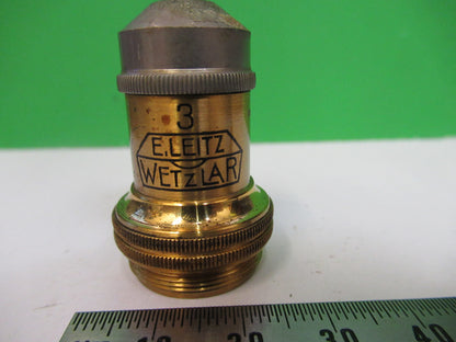 ANTIQUE LEITZ GERMANY OBJECTIVE 10X LENS "3" MICROSCOPE PART AS PICTURED X5-A-30