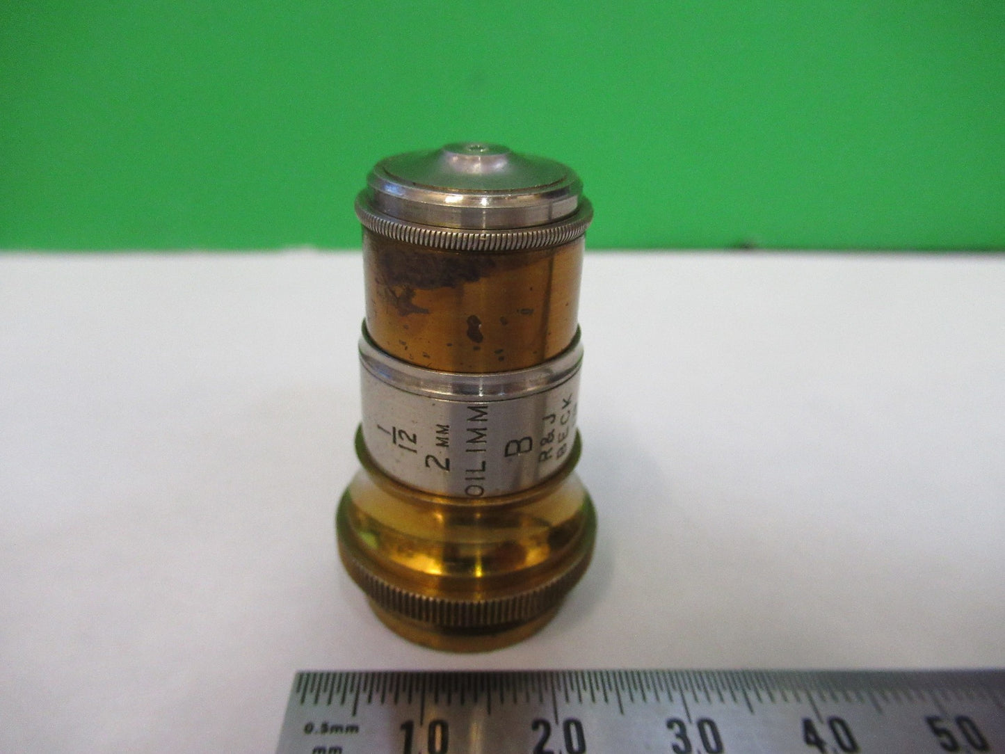 ANTIQUE BRASS OBJECTIVE LENS BECK UK LONDON MICROSCOPE PART AS PICTURED Y3-B-06