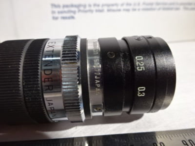 OPTICAL CAMERA + LENS EXTENDER ASSEMBLY LASER VIEWER OPTICS AS IS &96-21