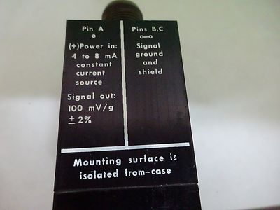 UNHOLTZ DICKIE 8803 ACCELEROMETER 100 mV/g VIBRATION SENSOR AS IS BIN#V8-48