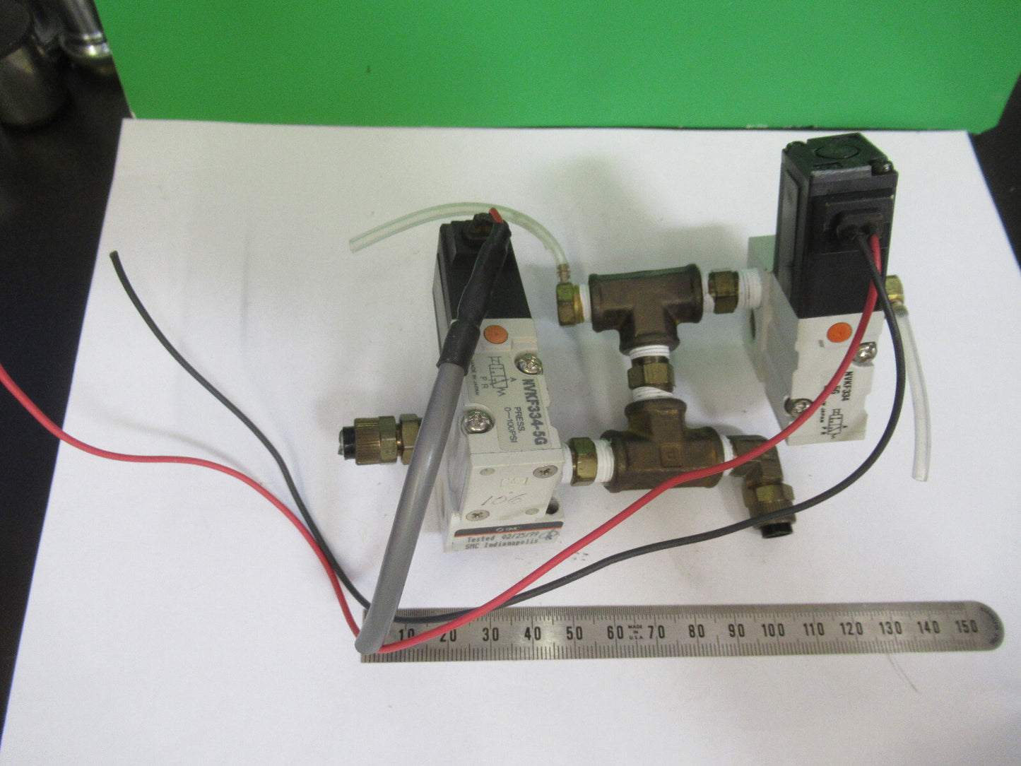 PNEUMATIC AIR SMC JAPAN VALVE ASSEMBLY AUTOMATION ROBOTIC AS PICTURED &83-FT-14