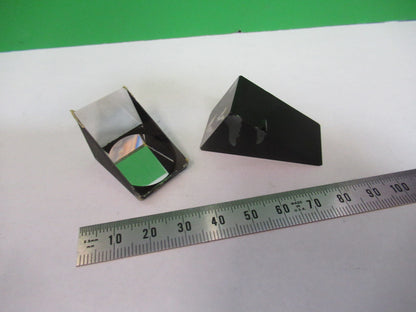 LOT 2 EA GLASS PRISM ZEISS needs coating MICROSCOPE PART AS PICTURED #R7-B-66